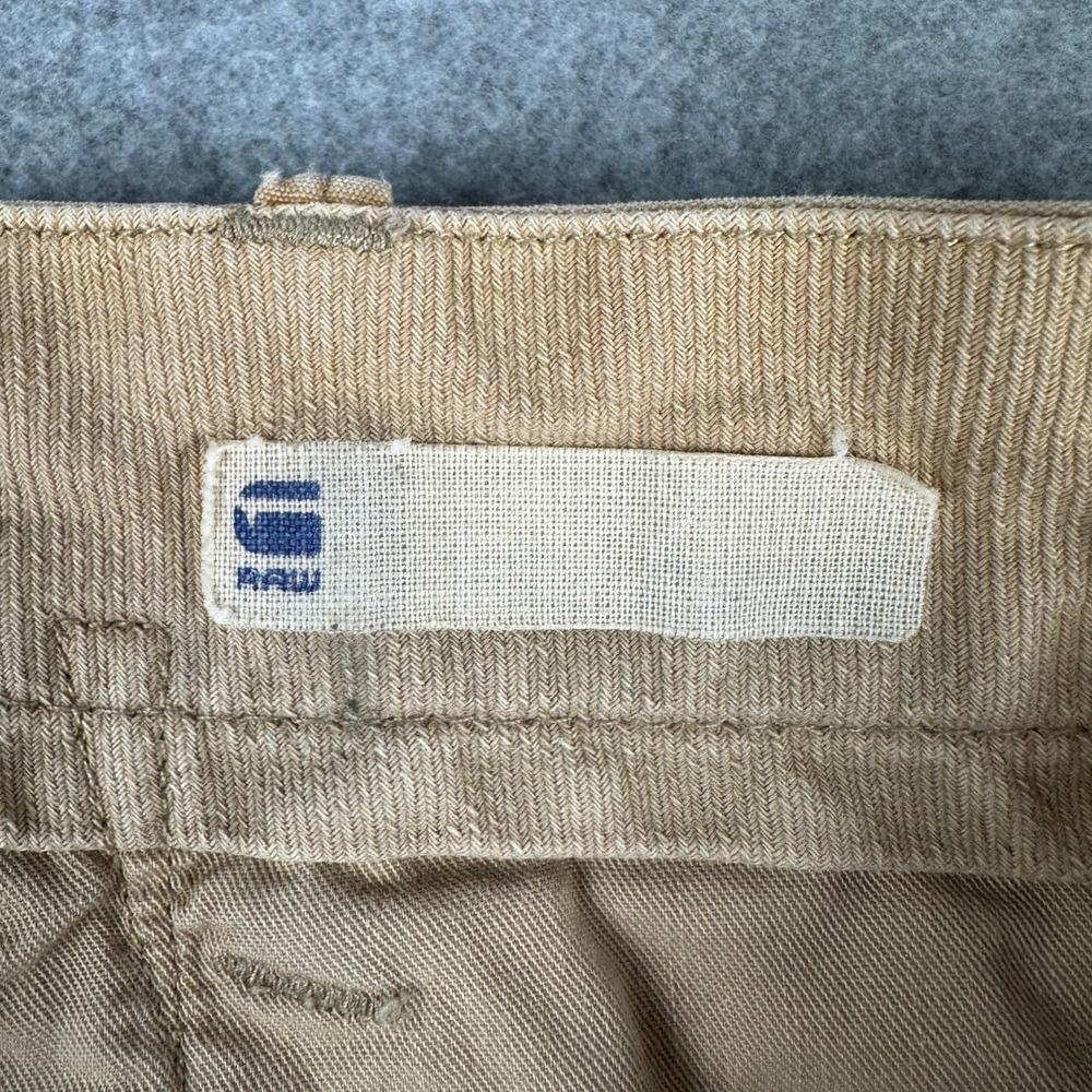 G-Star Raw Pants Mens 33 Tan Bronson Chino Straight GS 3301 Button Fly Khaki - Picture 3 of 12